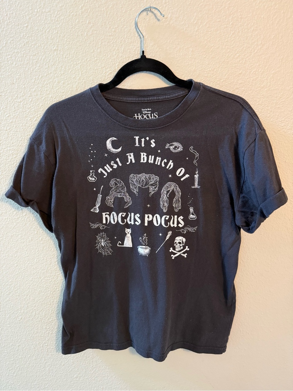 Disney Hocus Pocus Black Tee with White Logo